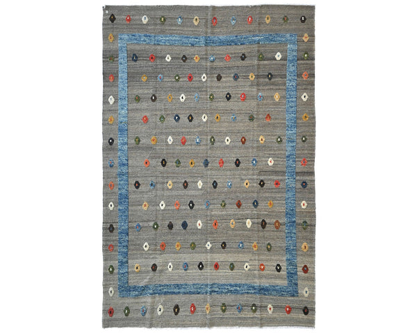 9x12 Moroccan Gray Hand Woven Wool Area Rug